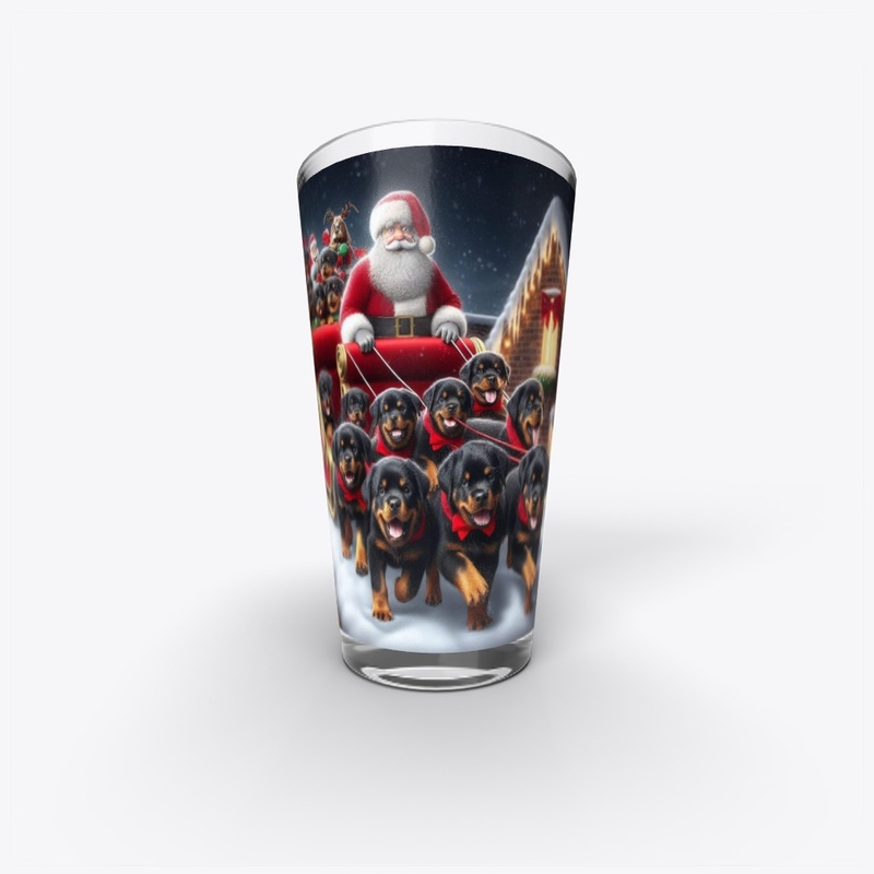 Rottweiler Puppies and Santa
