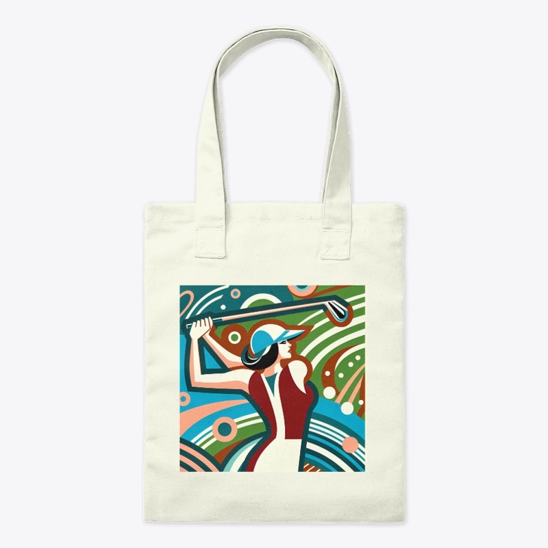 Woman Golfer Art Deco Summer Sports