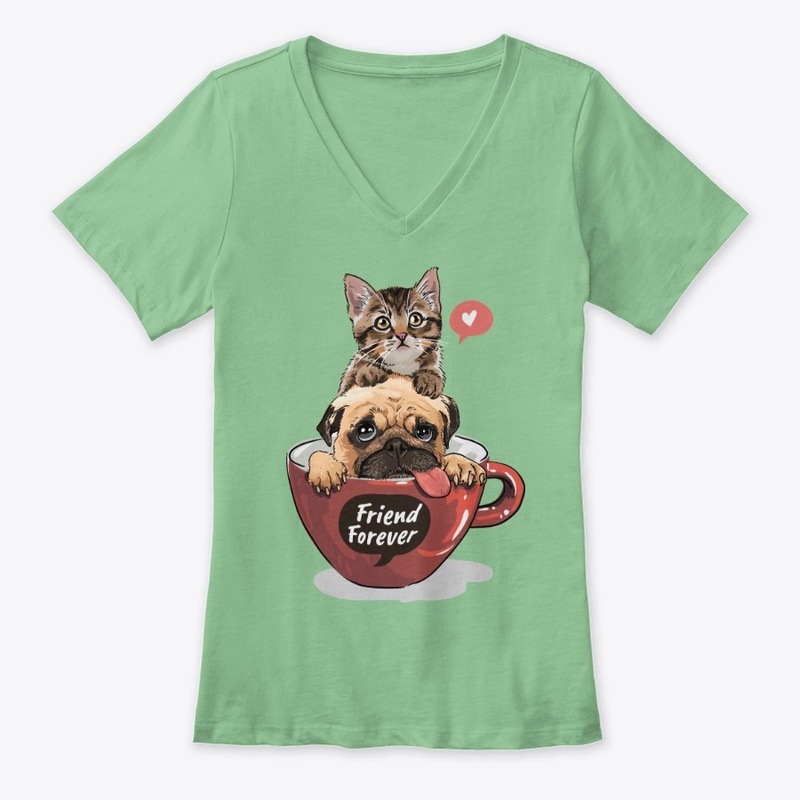 Pug Dog Women's T-Shirts Friend