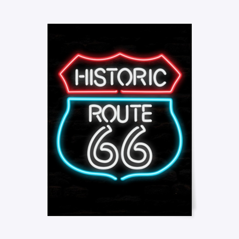 Route 66 Man Cave Neon Pipe Sign