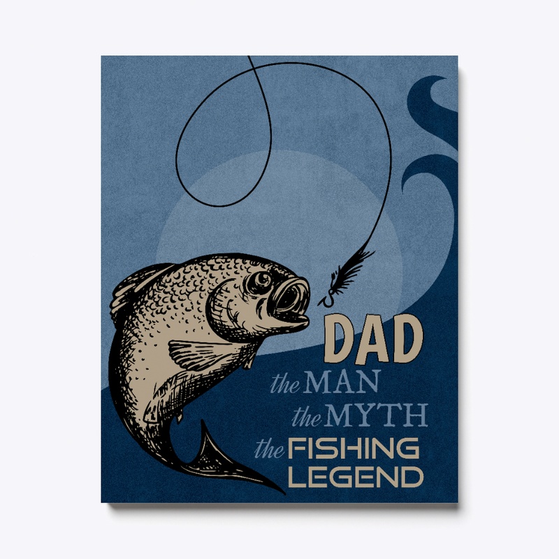 Dad The Fishing Legend Canvas Print