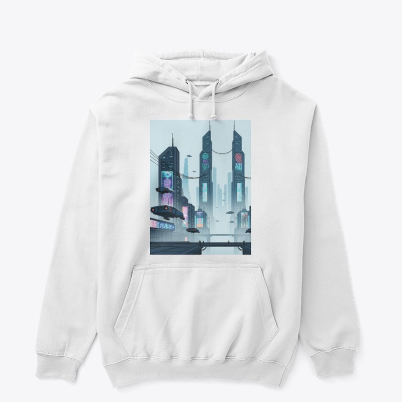 Futuristic cyberpunk city skyline