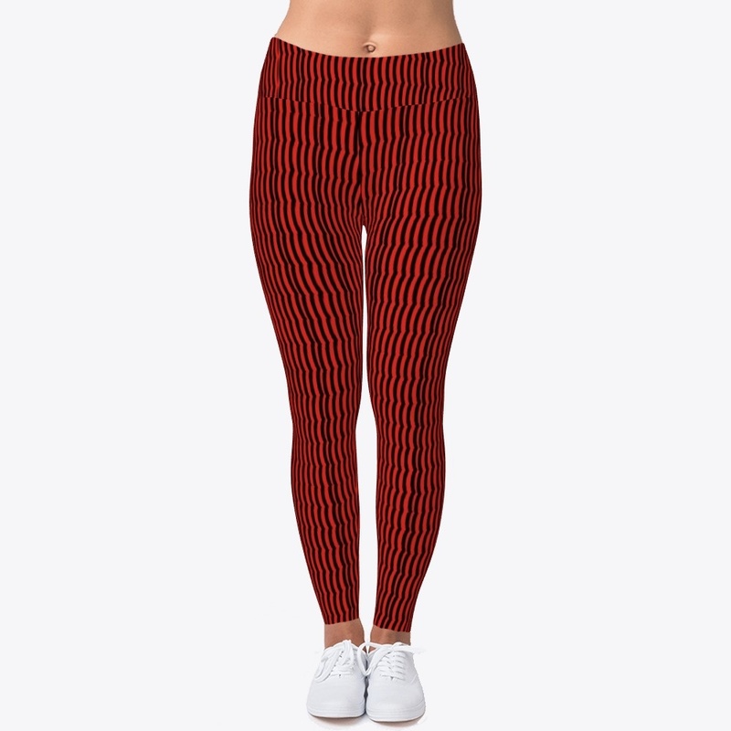Wavy Parallel Lines Red and Black