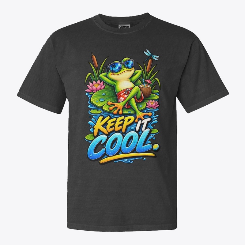 Keep It Cool Funny Frog T-Shirt Design 
