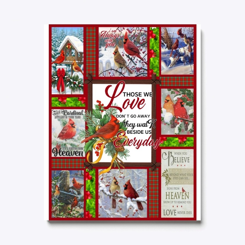 Northern cardinal bird lovers blanket