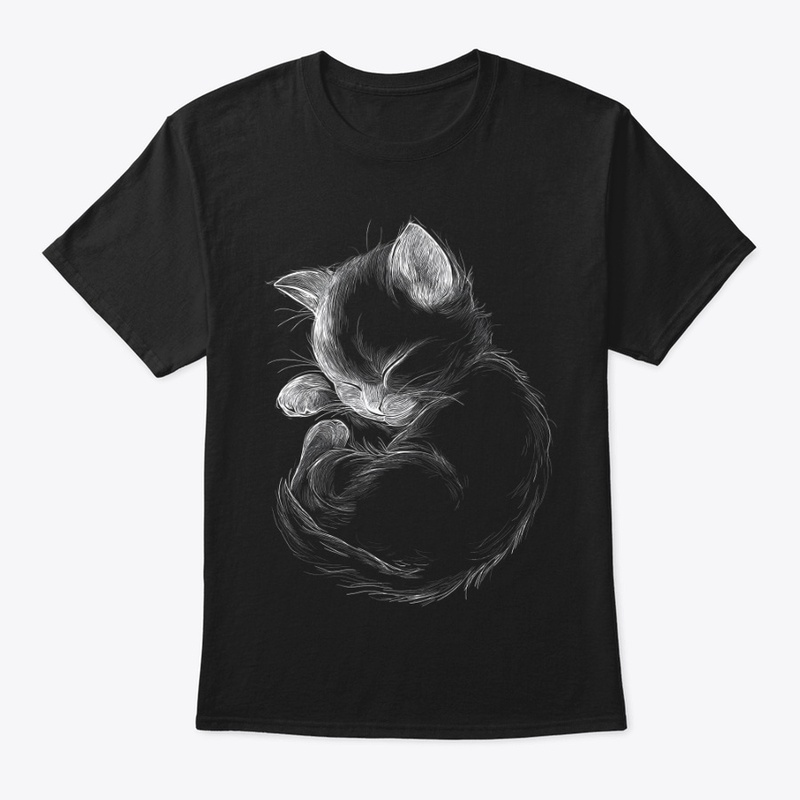 Sleeping Kitten Line Art