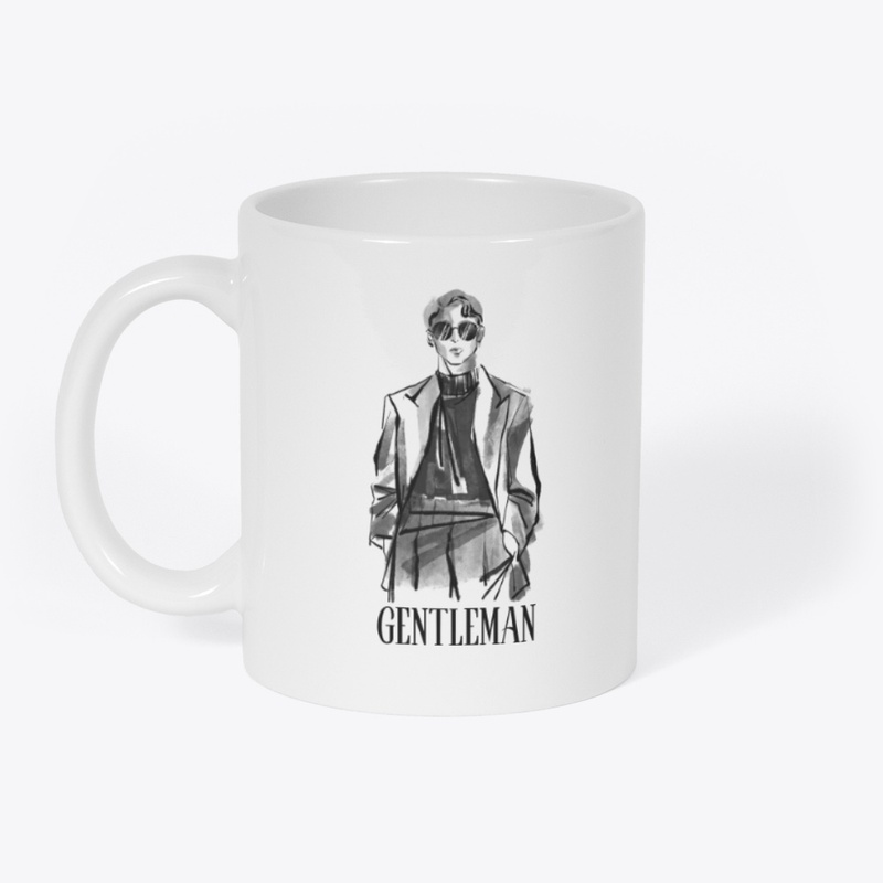 Gentleman Graphic White T-Shirt 