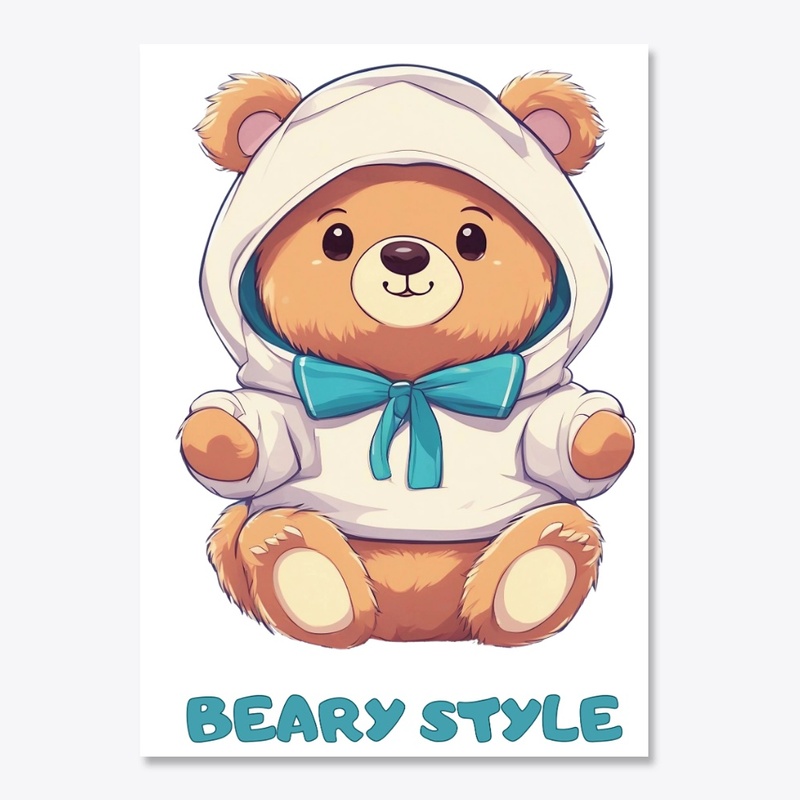 Teddy Bear in Hoodie and Bow Tie