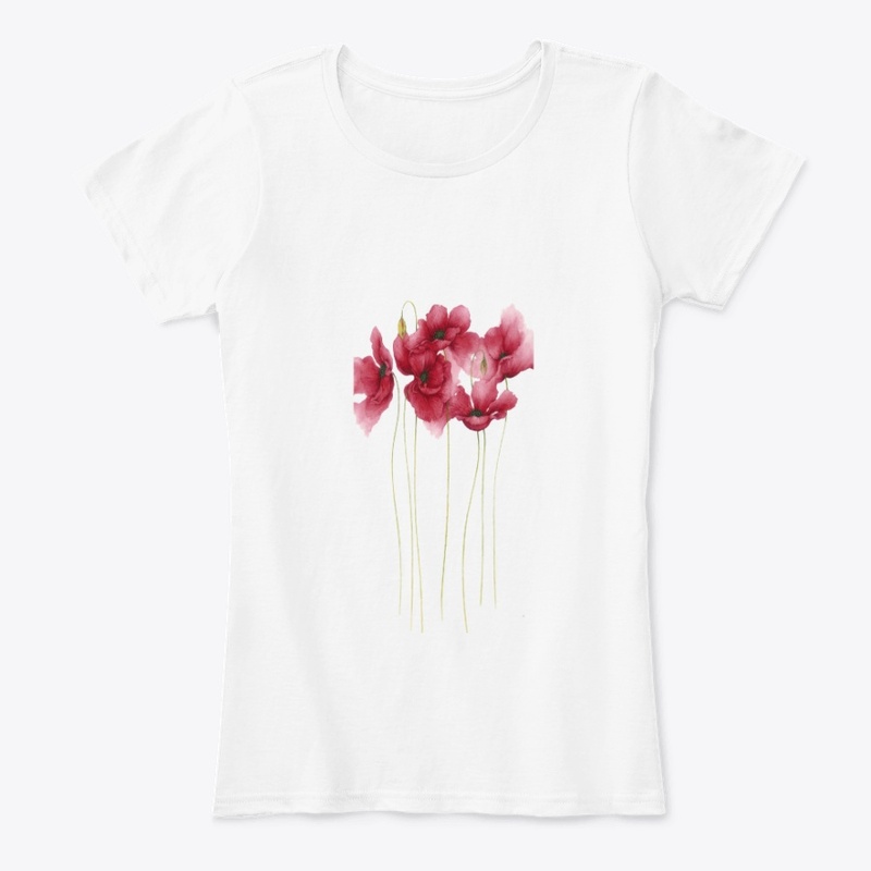 Artistic Poppy Flower Tee