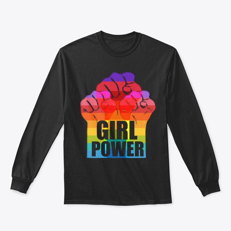 Three fists up for girl power