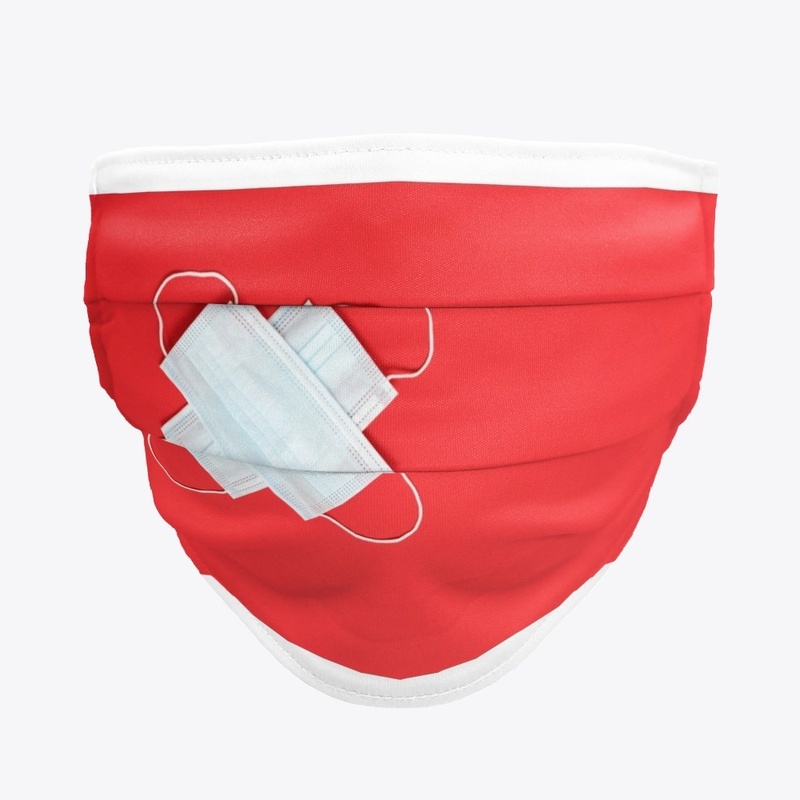mascarilla color roja con diseño 