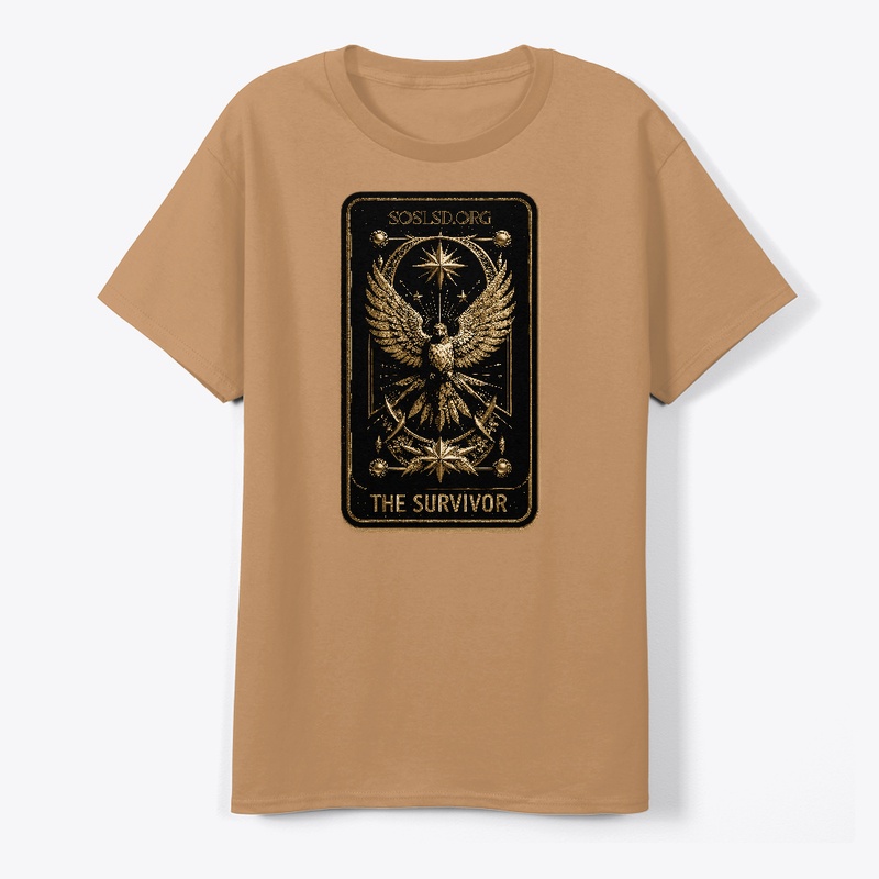 Survivor Tarot printed tee in sepia