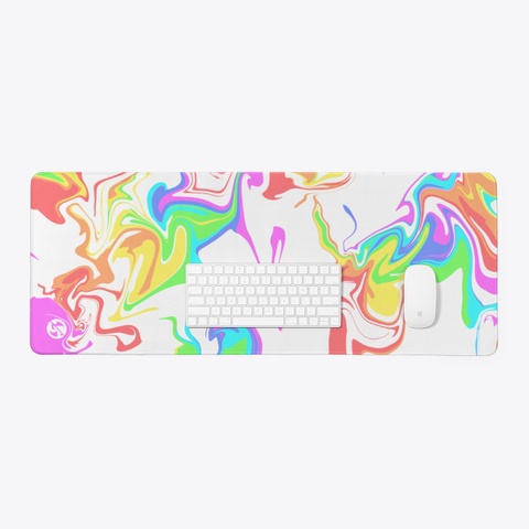 Desk Mat   Oil Slik White T-Shirt Lifestyle