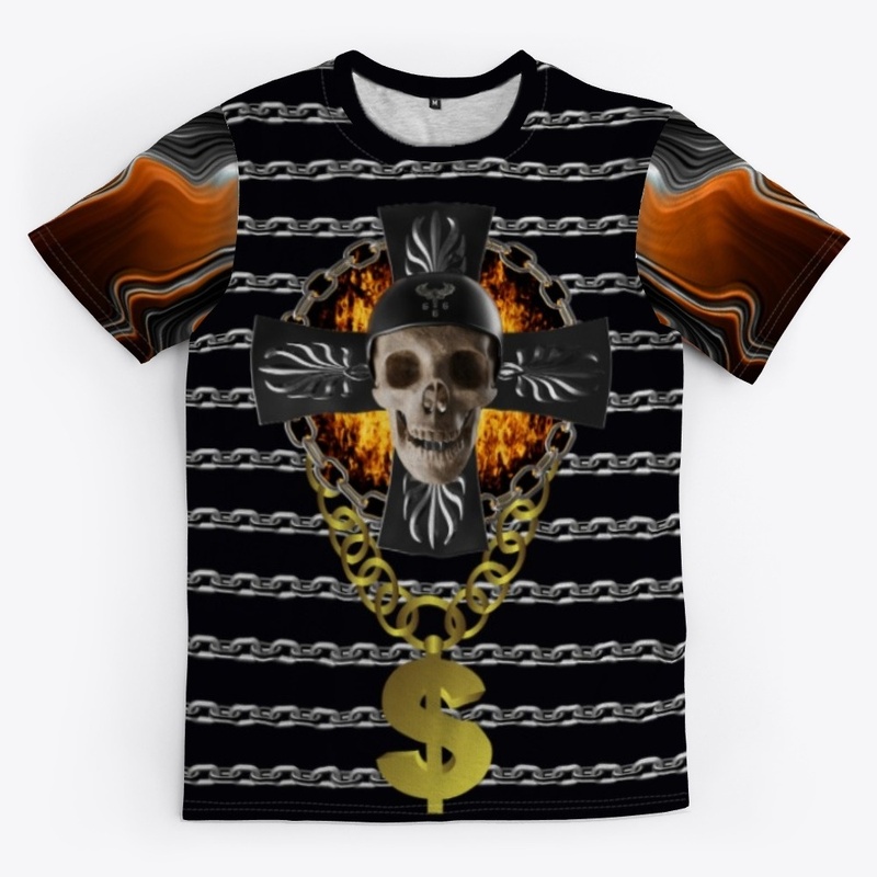 Skull t-shirt with chains.