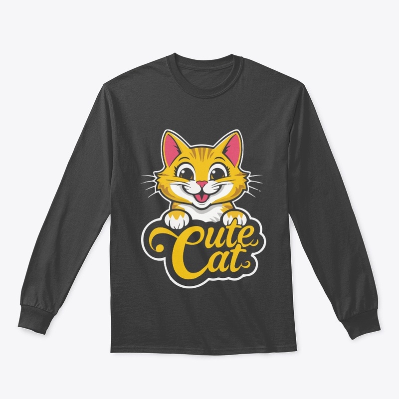 Illustration Cute Cat Typography Tee