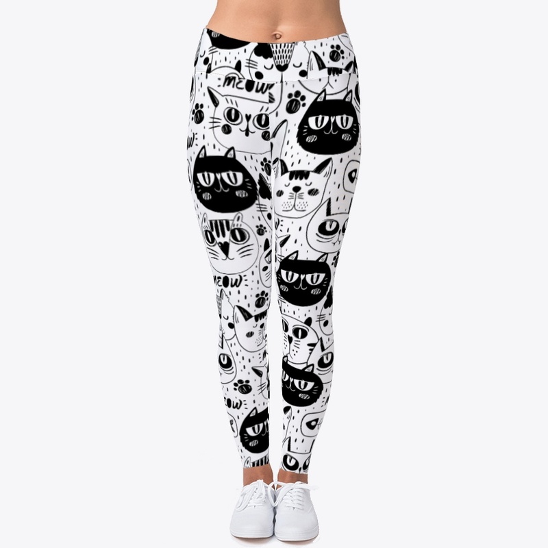 Cat Faces Pattern Legging