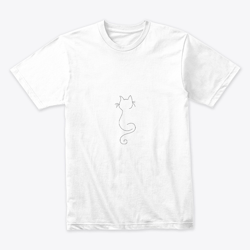 Cute cat line art t shirt