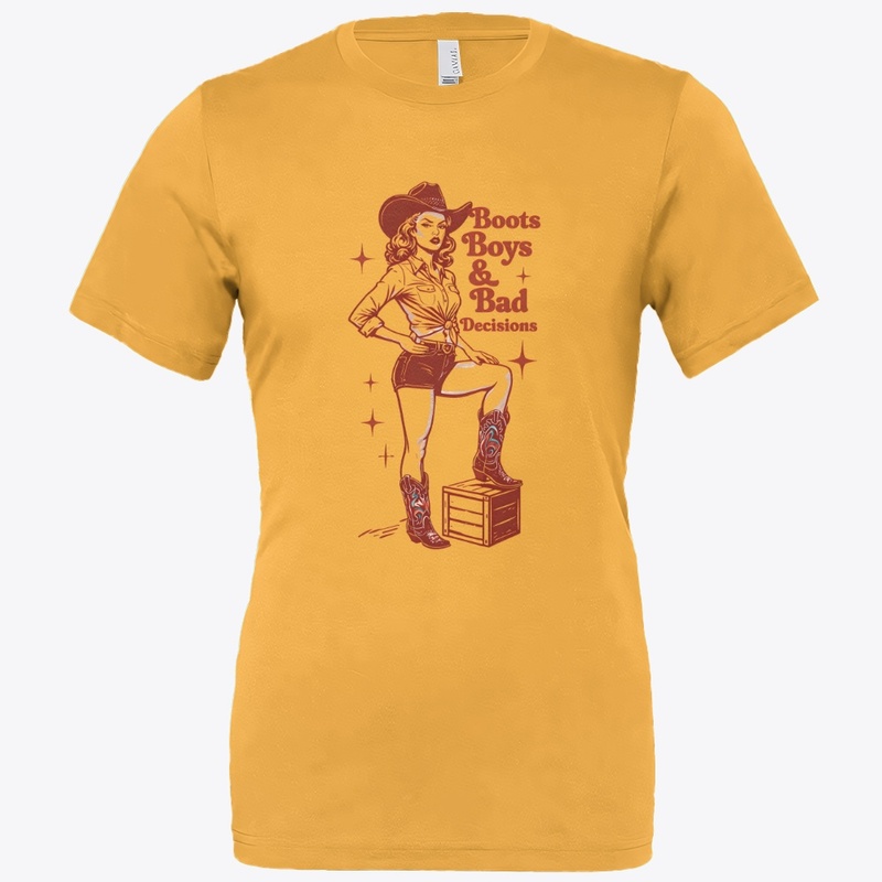 Boots Boy S Bad Decisions - Bella Canvas 3001 | Classic Unisex Jersey T-Shirt - Bella Canvas 3001 | Classic Unisex Jersey T-Shirt