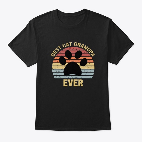 Best Cat Grandpa Ever Black T-Shirt Front