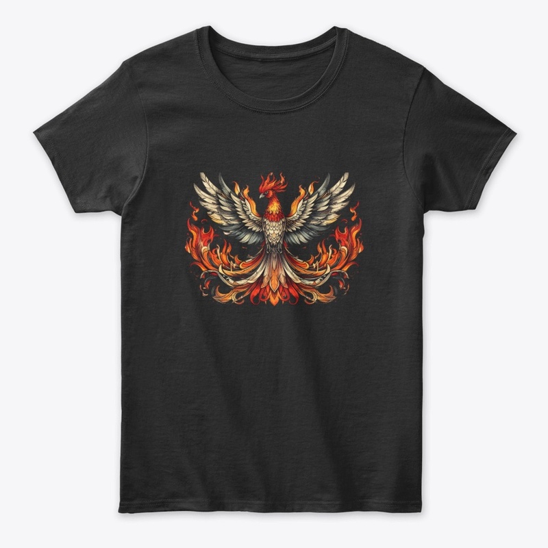 The image features a phoenix