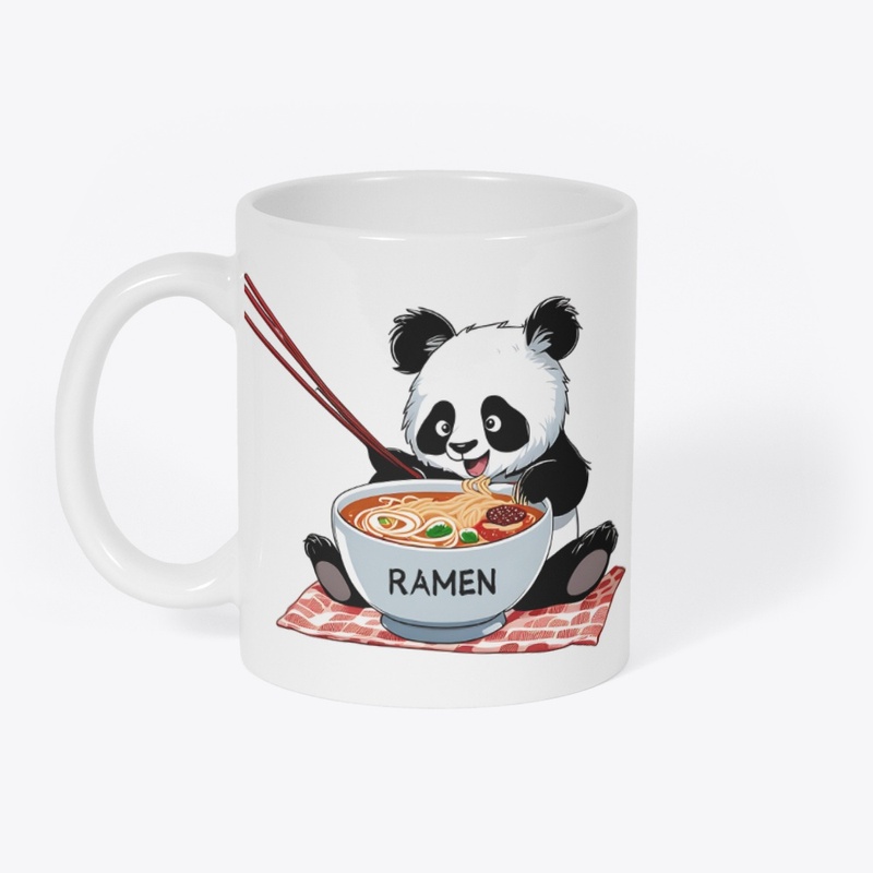 Panda Eating Ramen Cute Kawaii Design