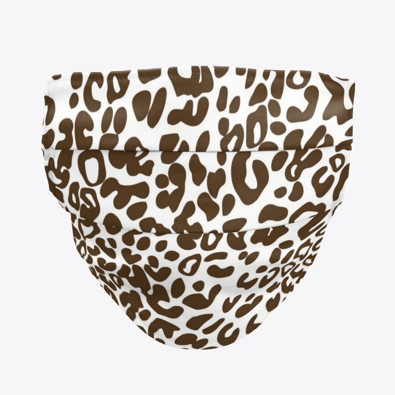Hstn Merch White Cheetah Print Mask