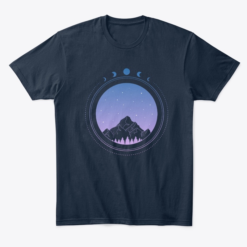 Sacred Geometry with Mountains and moon