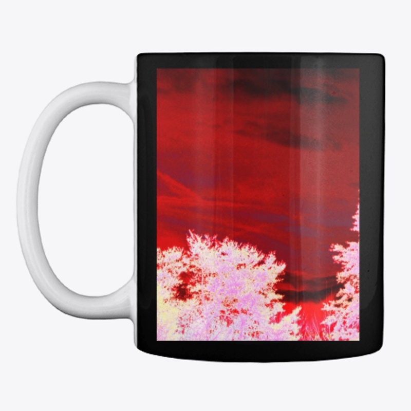 red with neon trees