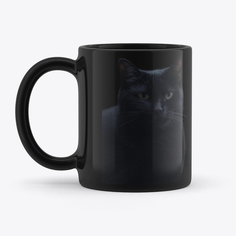 Stylish Black Cat T-Shirt & Mug 2025