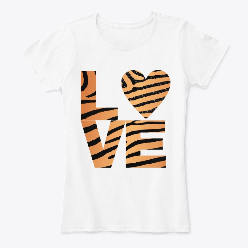 Love Tiger Stripe Pattern T-shirt