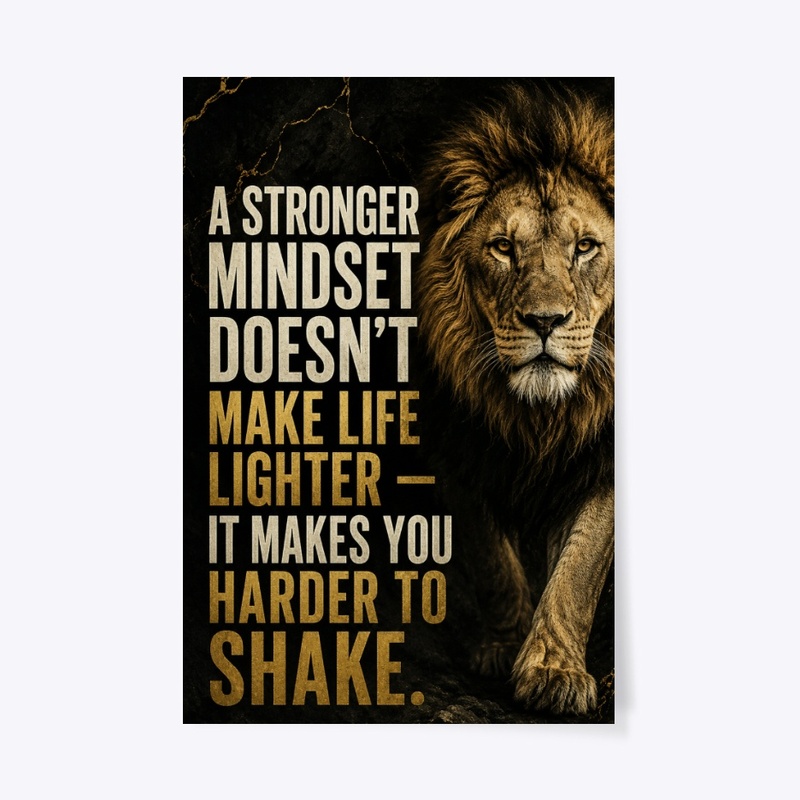 Stronger Mindset Lion Print