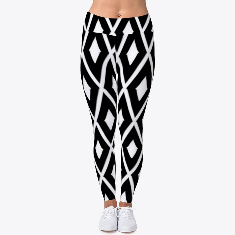 Black and White Rhombus Leggings