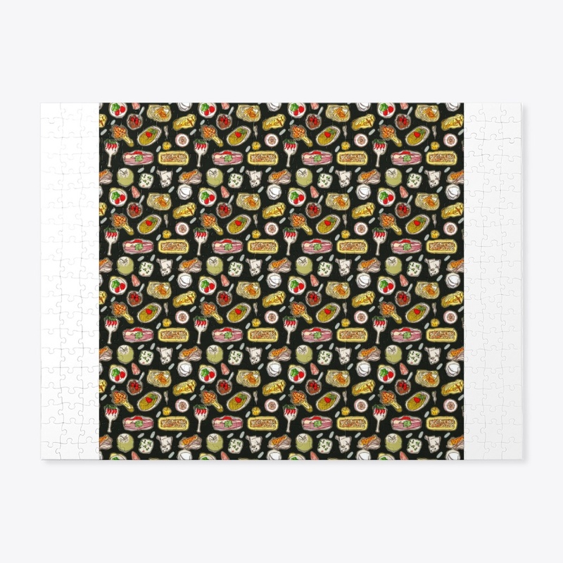 Seamless pattern keto diet dishes food
