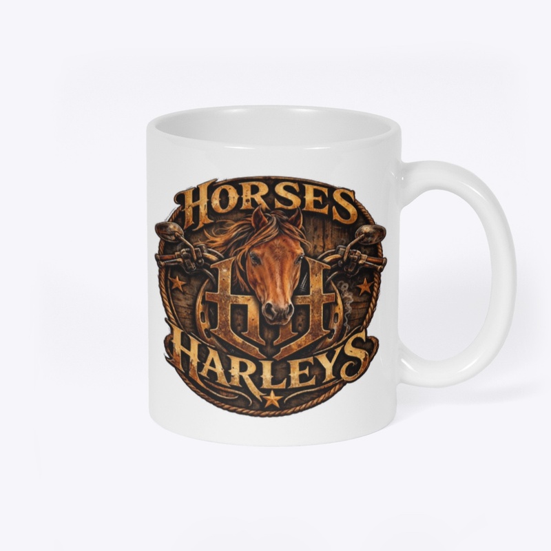 Horses and Harleys Coffee Mug