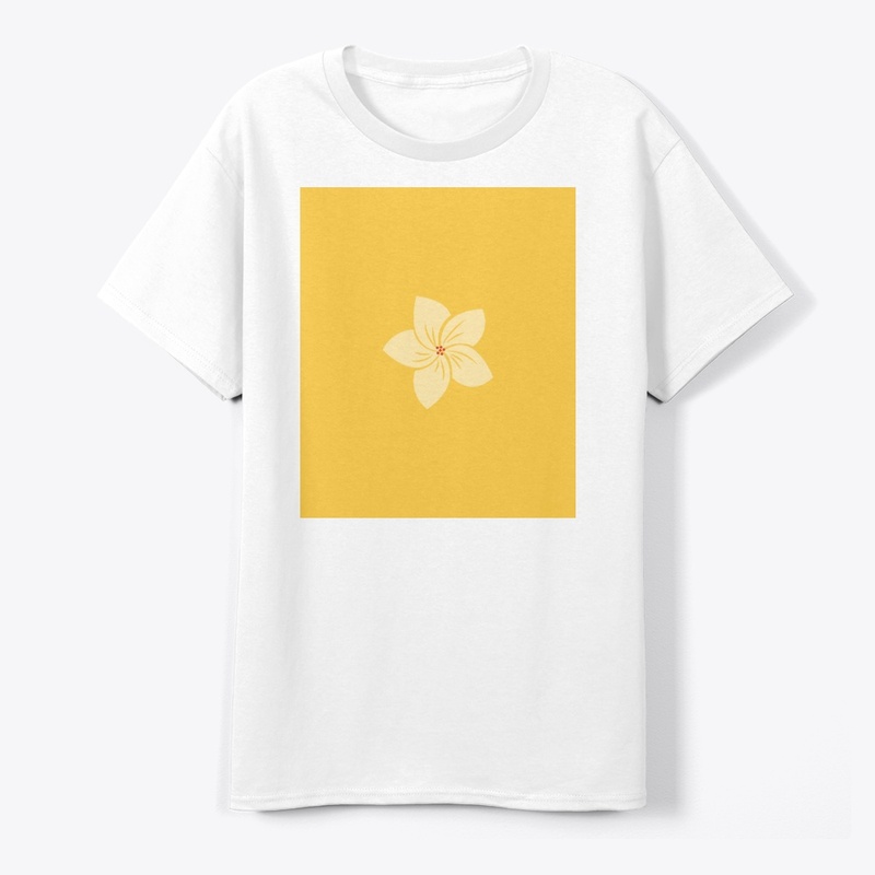 Pink Flower on Yellow Background
