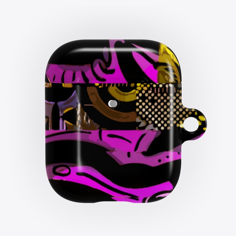 Pink Gold Glitched Pattern 