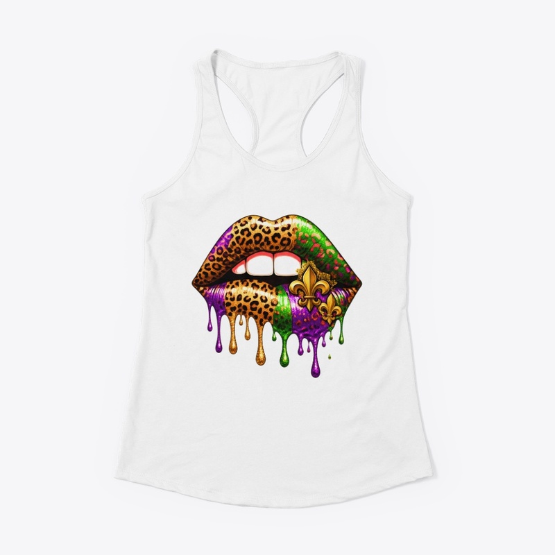  Leopard Print Mardi Gras Lips Drip Lip