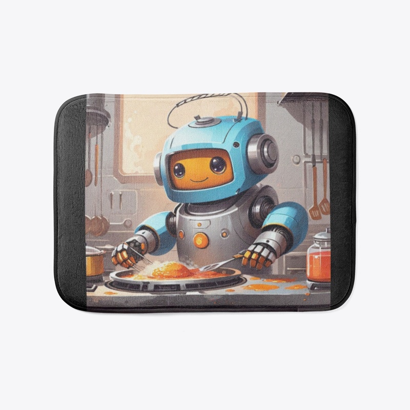 A robot cooking dinner