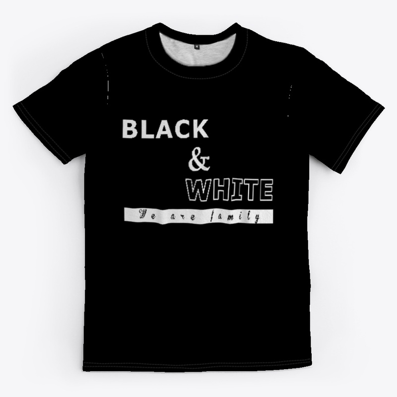 Black n White No Racist We're Family Tee