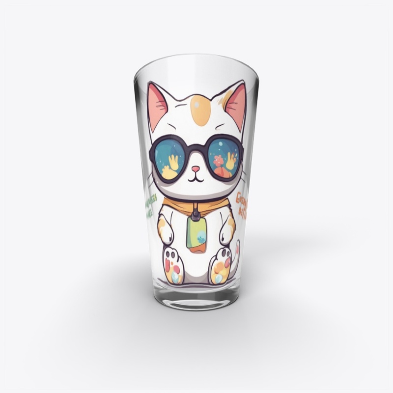 Cool Summer Cat Wearing Sunglasses