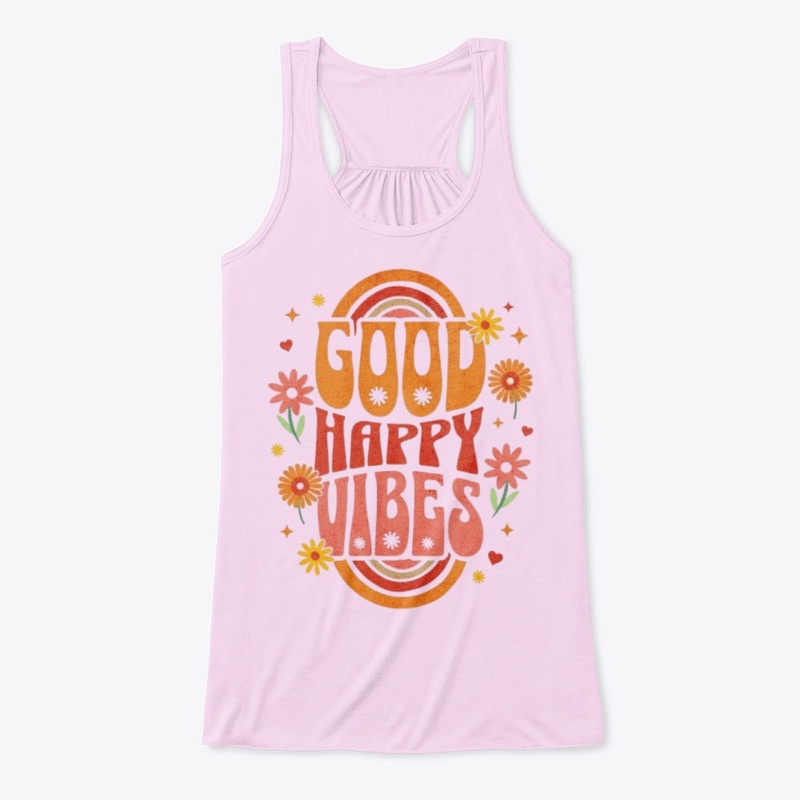 Good Happy Vibes” Retro Floral Design