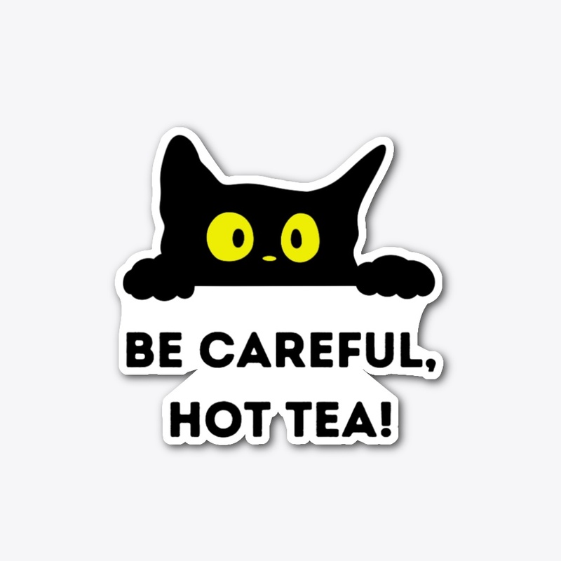 Peekaboo Cat Hot Tea Warning Mug