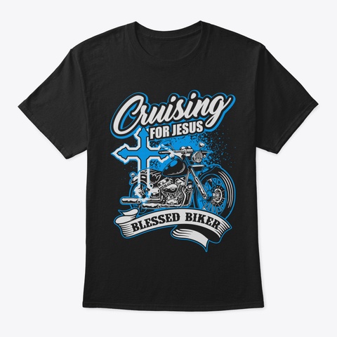 Blessed Biker Mom Shirt Motorcycle Cruis Black T-Shirt Front