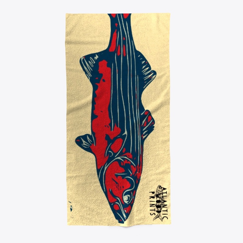 Red and Blue Striper Towel
