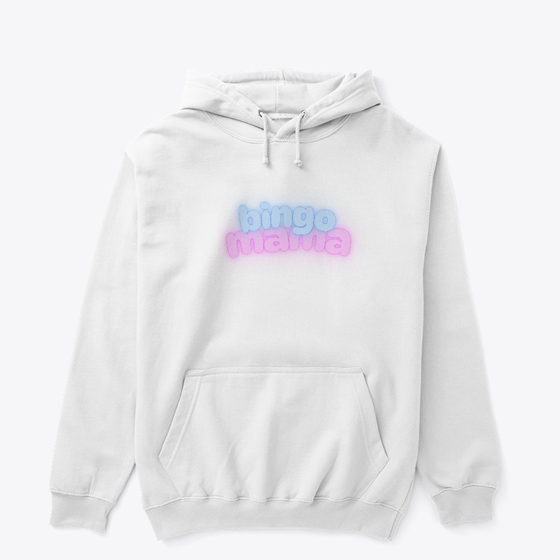 Bingo Mama blue and pink letters 