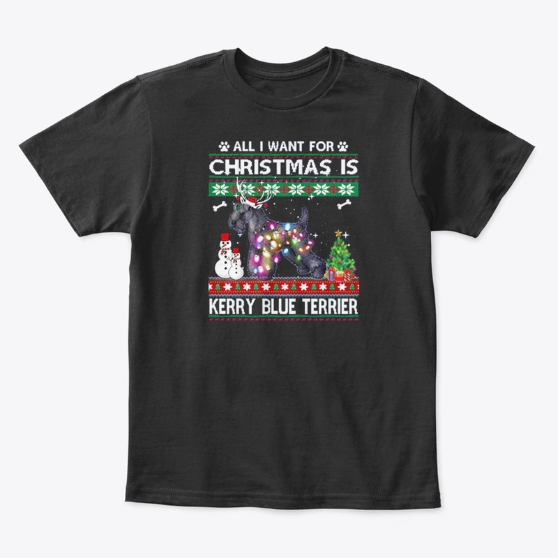 KERRY BLUE TERRIER CHRISTMAS NEW T SHIRT