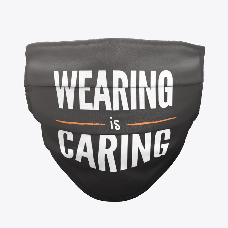 Wearing Is Caring Mask! (Black/White)