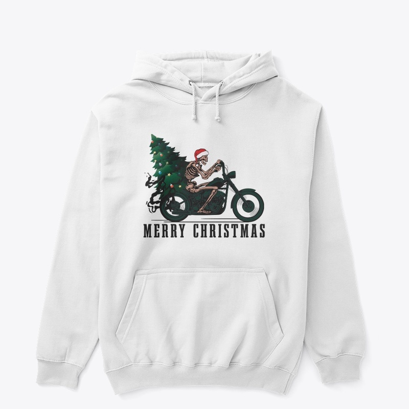 Motorcycle Skeleton Merry Christmas