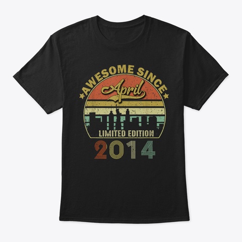 Legend Since April 2014 5 Th Birthday Vin Black Camiseta Front
