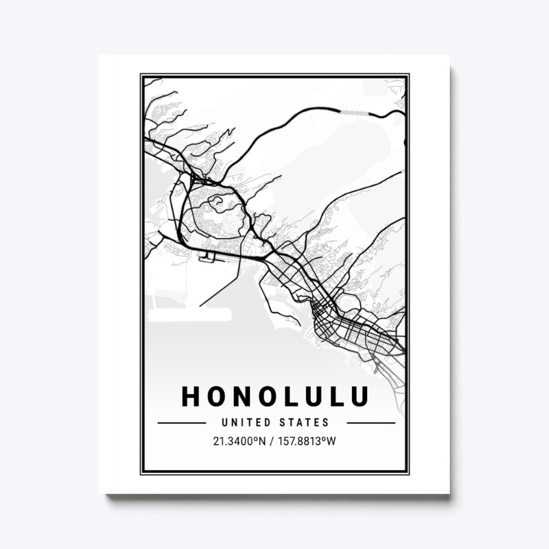 Honolulu Light City Map